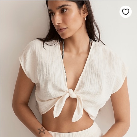 Madewell Tops - NWT Madewell Tie-Front Crop Top
